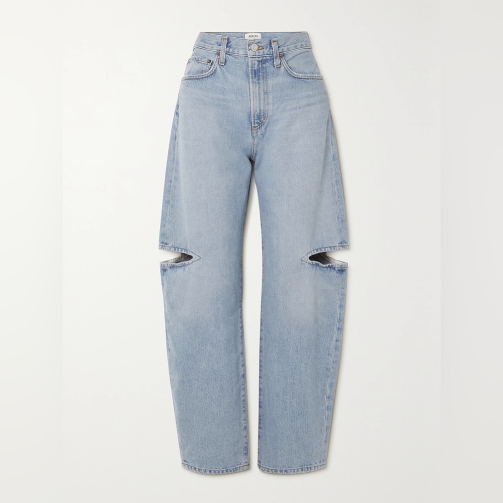 Agolde Light Blue Sanna Women's Jeans with cutout